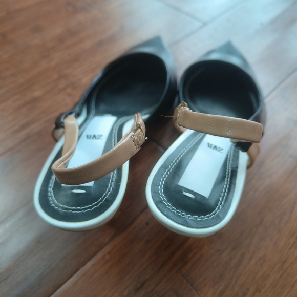 Zara white and black heels with silver heels size 6 used in good condition.. - Picture 3 of 10